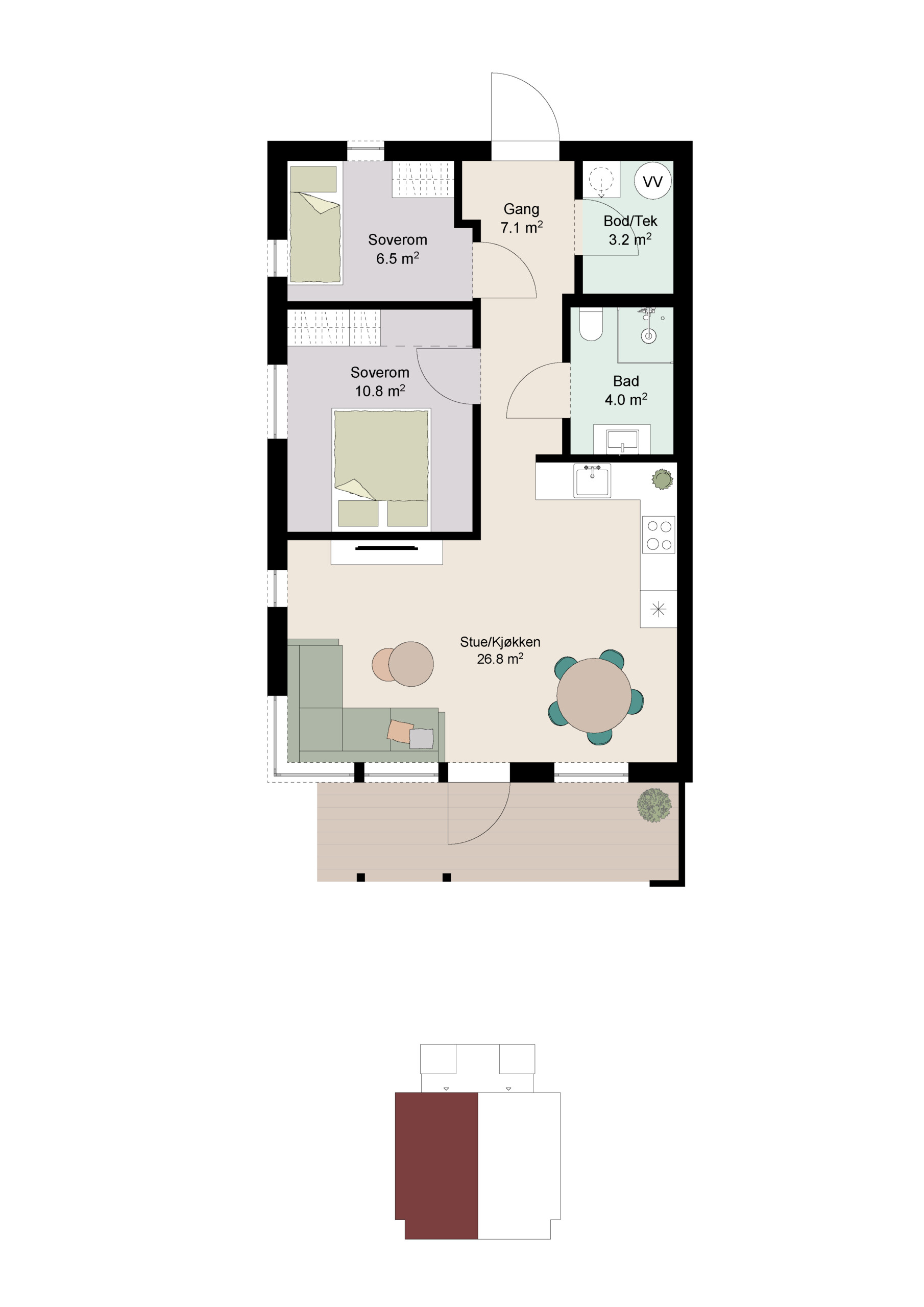 Plantegning Lyetoppen B11C leilighet 1 Plantegning Lyetoppen B11C leilighet 1