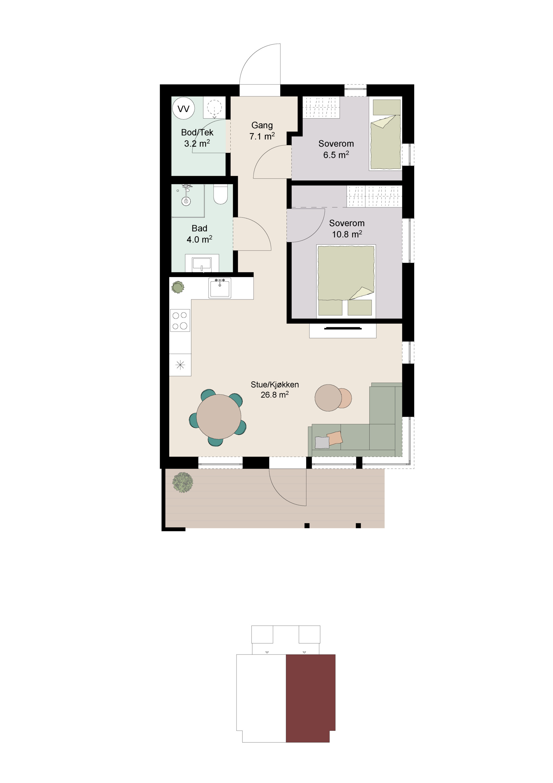 Plantegning Lyetoppen B11C leilighet 2 Plantegning Lyetoppen B11C leilighet 2