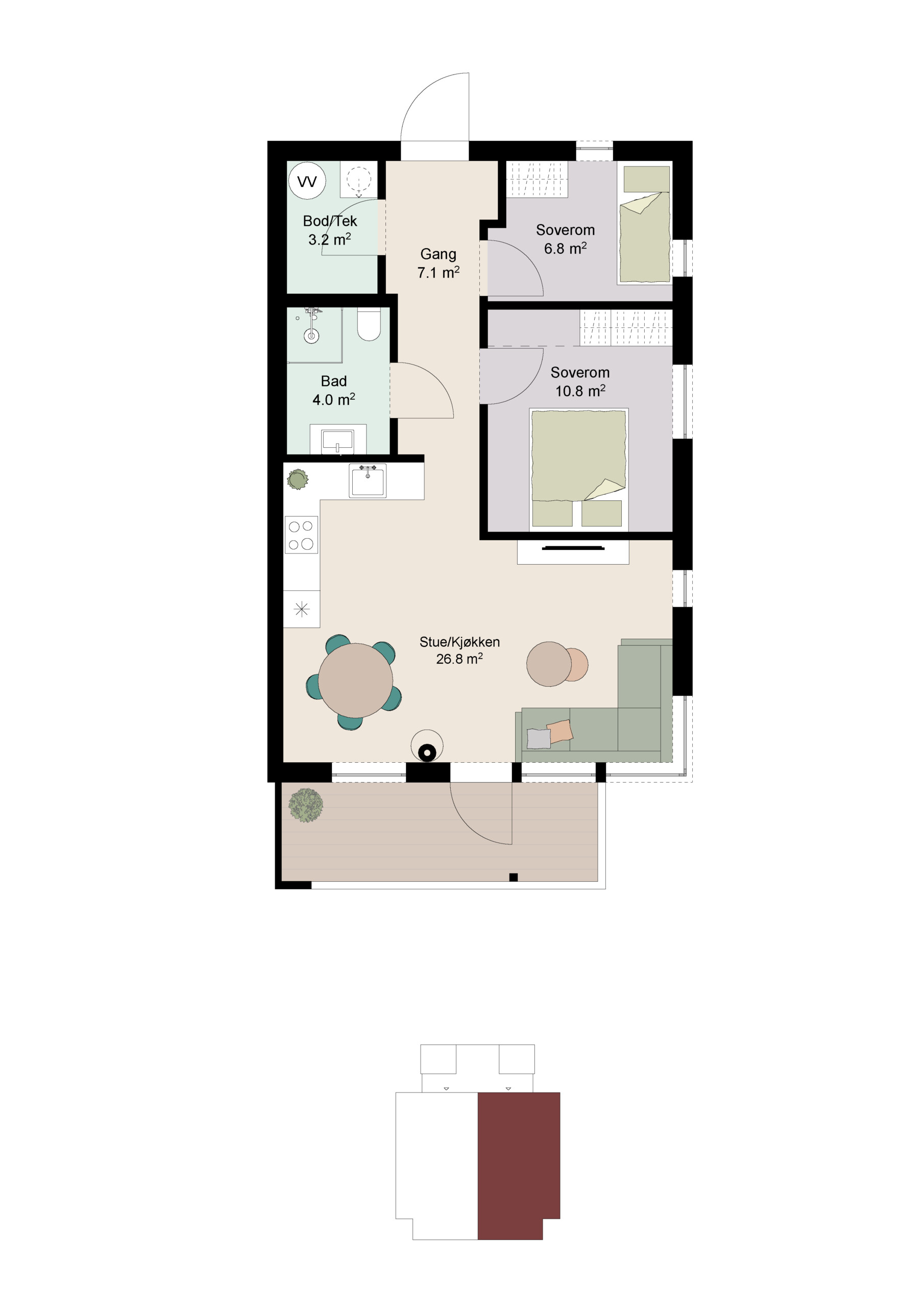 Plantegning Lyetoppen B11C leilighet 4 Plantegning Lyetoppen B11C leilighet 4