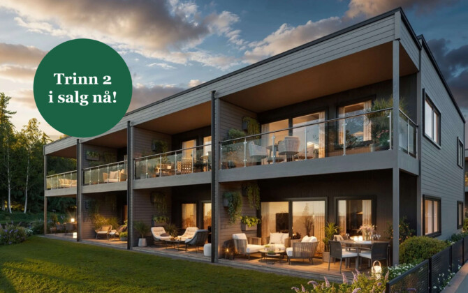 8 leiligheter like utenfor Bryne sentrum med 2 soverom. Trinn 2 i salg nå!